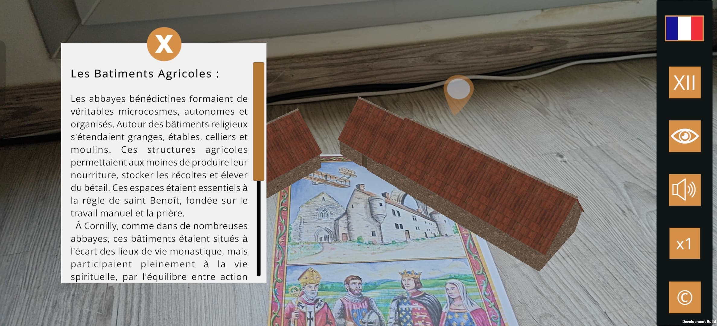 Cornilly Abbey reconstruction in augmented reality